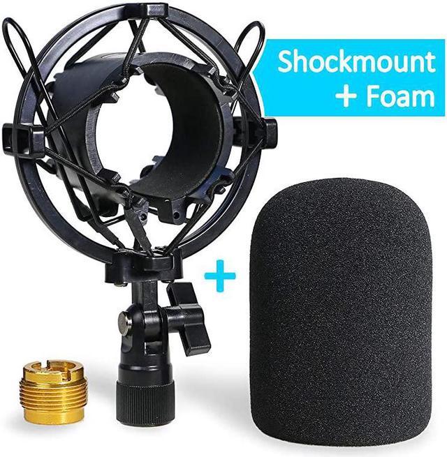 AT2020 Shock Mount with Windscreen Shock Mount Stand with Foam Pop Filter  for Audio Technica AT2020 AT2035 AT4040 AT2020USB ATR2500x Condenser  Micphone 
