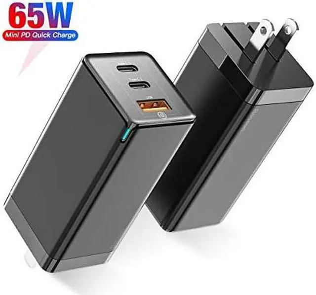 Main image of USB C Charger  65W 3 Port PD 30 GaN Tech Type C Fast Charger Adapter Power Delivery Foldable Adapter USB Wall Charger for MacBook USB C Laptops iPad Pro iPhone Galaxy Pixel and More