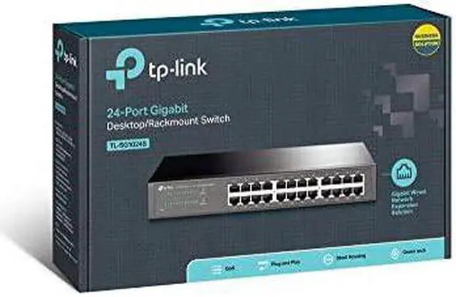 Alt view image 5 of 5 - 24 Port Gigabit Ethernet Switch | Desktop/ Rackmount | Limited Lifetime Protection | Plug & Play | Shielded Ports | Sturdy Metal | Fanless Quiet | Traffic Optimization | Unmanaged (TL-SG1024S)