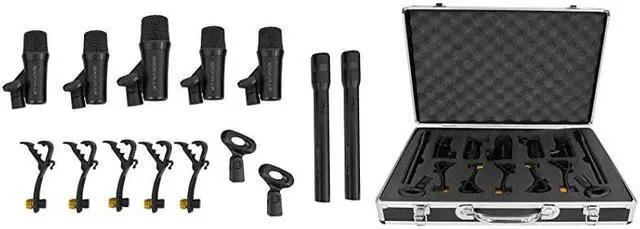 Main image of PRO-D7 7 Mic Drum Kit w/Bass+Snare+Condenser Overhead Microphones