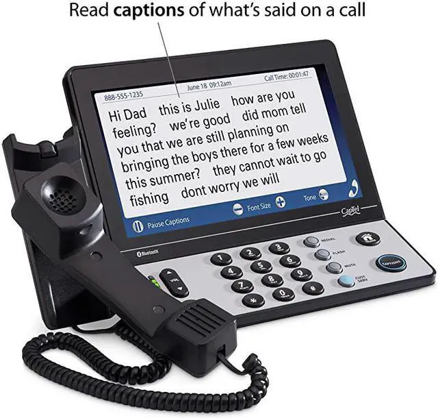Alt view image 3 of 6 - 2400i Captioned Telephone Large TouchScreen Captioned Telephone with 40dB Amplification