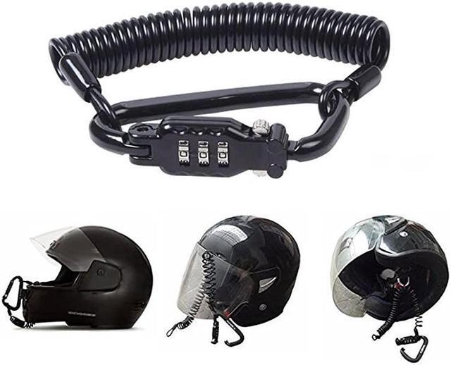 Alt view image 4 of 7 - Motorcycle Helmet Lock Cable Heavy Duty Universal Combination Lock Cable Caribeaner Lock Motorcycle Security PIN Locking Chain for Bike Helmet Jacket Cabinets Luggage