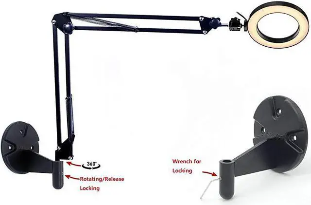 Alt view image 6 of 7 - Stream Lighting kit Desk Ring Light and Wall Ring Light6 USB Ring Light with Mount Stand for YouTube Task Craft Architect Drafting Repair
