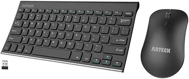 Main image of 2.4G Wireless Keyboard and Mouse Combo Ultra Compact Slim Stainless Full Size Keyboard and Ergonomic Mouse for Computer/Desktop/PC/Laptop and Windows 10/8/7 Build in Rechargeable Battery
