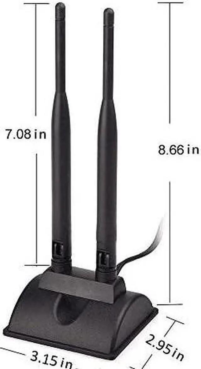 Alt view image 6 of 7 - Dual WiFi Antenna with RPSMA Male Connector 24GHz 5GHz Dual Band Antenna Magnetic Base for PCIE WiFi Network Card USB WiFi Adapter Wireless Router Mobile Hotspot