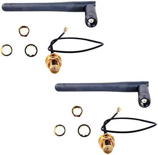 Main image of UFL to SMA Female Connector Pigtail Cable IPX to SMA Male SMA to IPX 113 15cm for 24G 5DB WiFi Indoor OmniDirectional Antenna Pack of 2