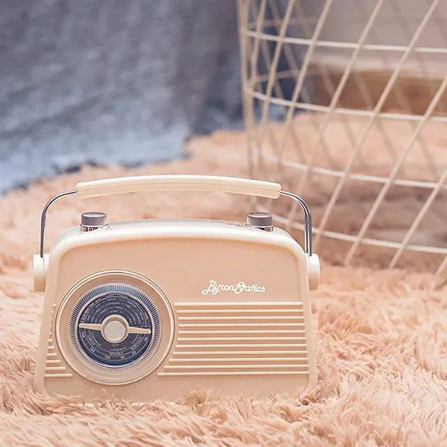 Alt view image 6 of 7 - Radio FM AM Portable Radios Vintage Stable Reception Easy Use Dual Power Operation Big Handle Large Knob AC Adaptor Metal Antenna Headset Jack for Home Car Office Good Gift Cream