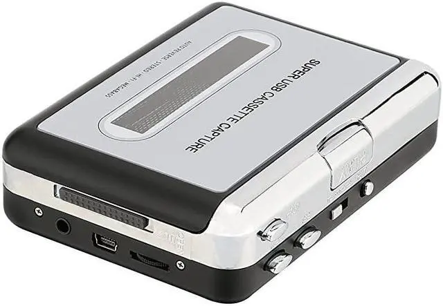 Alt view image 6 of 7 - Cassette Player Portable Tape Player Captures MP3 Audio Music via USB Compatible with Laptops and Personal Computers Convert Walkman Tape Cassettes to iPod Format Silver