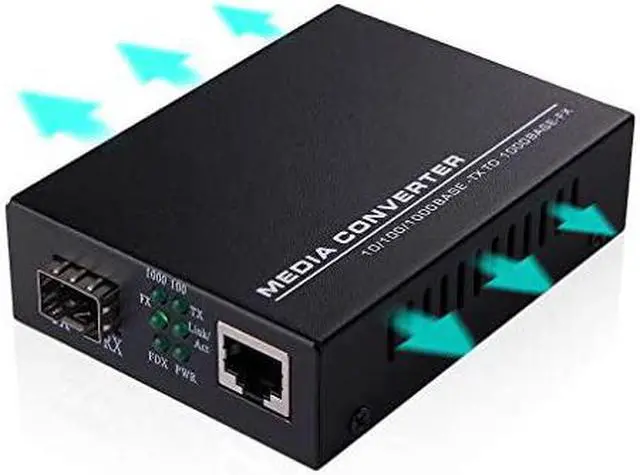 Alt view image 6 of 7 - Ethernet SFP Fiber Media Converter Including 1Gb SFP Transceiver LC Singlemode 20km 1310nm 1000BaseLX to 101001000 RJ45 DDM Plug and Play