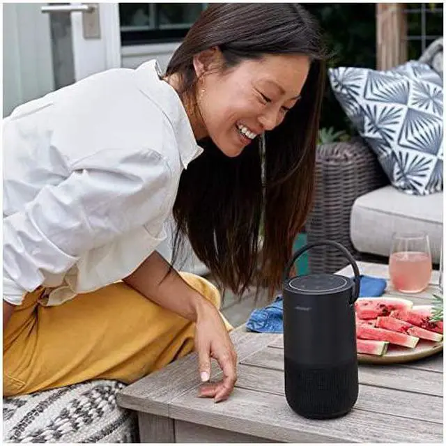 Alt view image 5 of 6 - Portable Smart Speaker — Wireless Bluetooth Speaker with Alexa Voice Control Built-In, Black