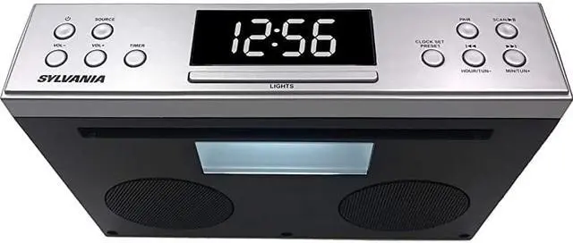 Alt view image 4 of 4 - SKCR Under Cabinet Clock Radio Music System with Bluetooth Streaming and FM Radio