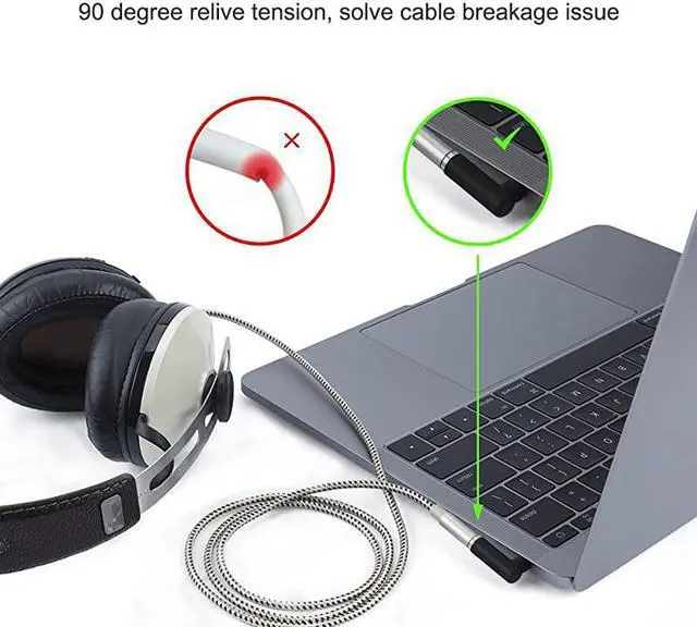 Alt view image 3 of 7 - Angle 35mm Audio Adapter 18 TRRS Stereo Headphone Connector Male to Female Compatible with Headset Tablets MP3 PlayersGame ControllerSpeakersBlack