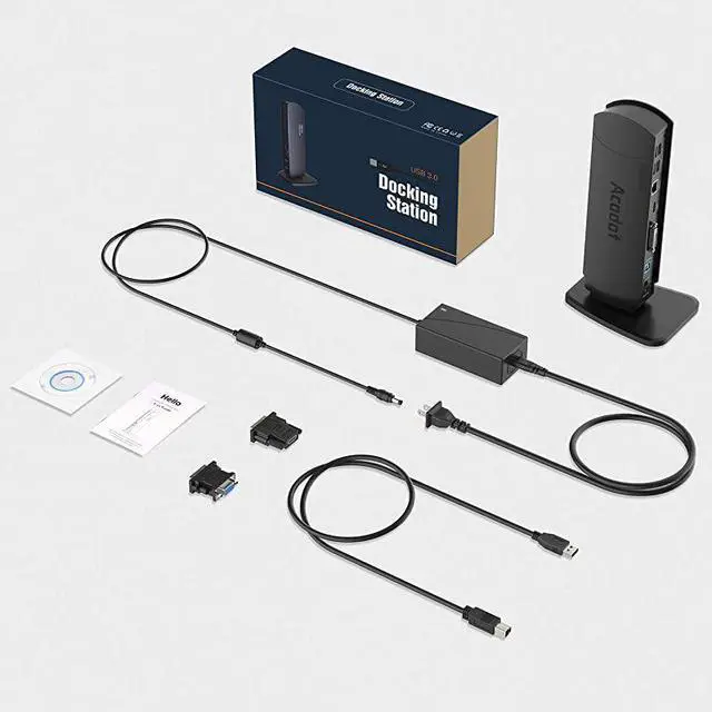Alt view image 7 of 7 - USB 30 Universal Laptop Docking Station  Dual Monitor Dock Support Windows Equipped with Dual HDMI and DVIVGA Gigabit Ethernet Audio 6 USB Ports