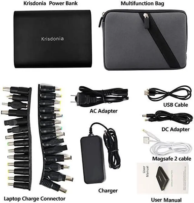 Alt view image 4 of 7 - 50000mAh Laptop Power Bank 5849121620V Portable Laptop Battery Charger with QC30 amp TypeC for Dell HP Lenovo Acer MacBook and More