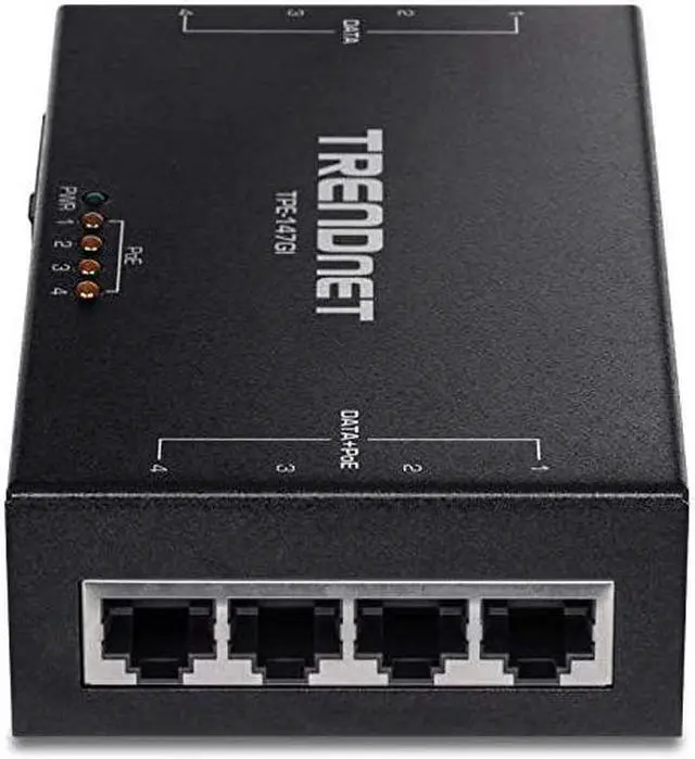 Alt view image 3 of 7 - 65W 4-Port Gigabit PoE+ Injector, TPE-147GI, 4 x Gigabit Ports(Data in), 4 x gigabit PoE Ports(Data + PoE Out), Multi-Port PoE+ Injector up to 100m(328 ft.), Add PoE+ Power to Non-PoE Switch