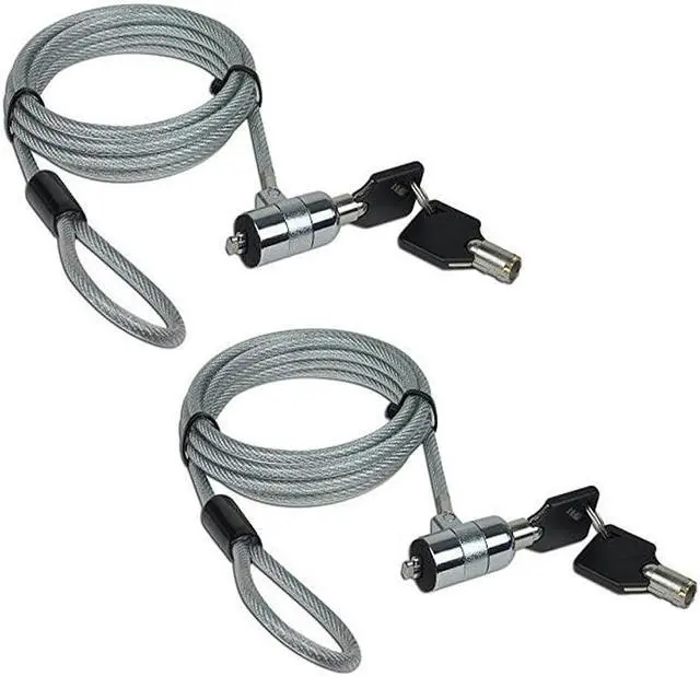 Main image of 2Pcs 6 feet NoteGuard Kensington Compatible Universal Security Cable Lock with 2 Keys Two Sets