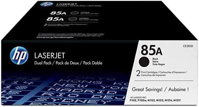 Main image of 85A | CE285D | 2 Toner Cartridges | Works with  LaserJet Pro M1212nf M1217nfw P1102w P1109w | Black