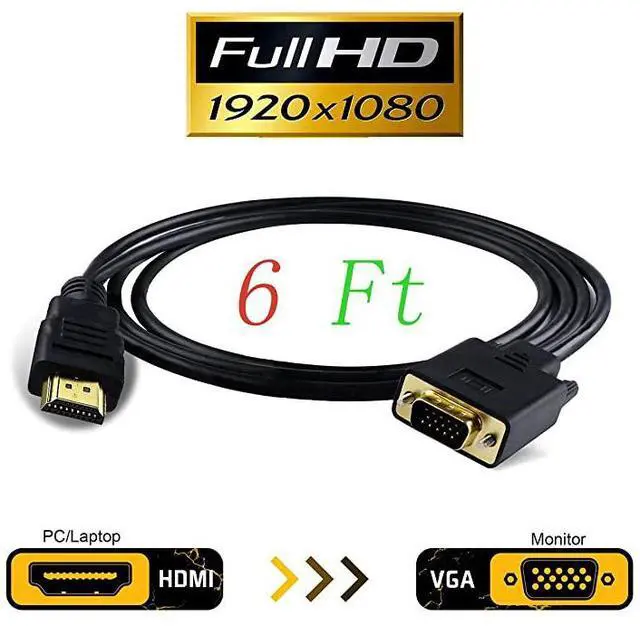 Main image of HDMI to VGA Adapter Cable VGA to HDMI Adapter Monitor DSUB to HDMI 15 Pin to HDMI Adapter Male to VGA Male Connector Cord Transmitter oneWay Transmission for Computer PC