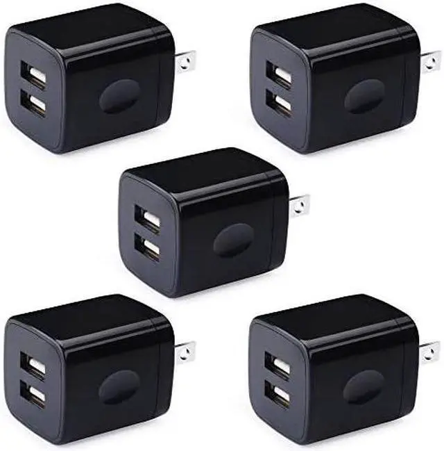Main image of Phone Charger Box  5 Pack 21A Universal USB Wall Charger Plug Cube Power Adapter Replacement for iPhone iPad Samsung Galaxy S10S9Note 9 LG Pixel Moto Google HTC