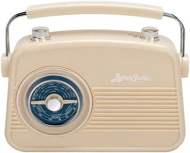 Main image of Radio FM AM Portable Radios Vintage Stable Reception Easy Use Dual Power Operation Big Handle Large Knob AC Adaptor Metal Antenna Headset Jack for Home Car Office Good Gift Cream