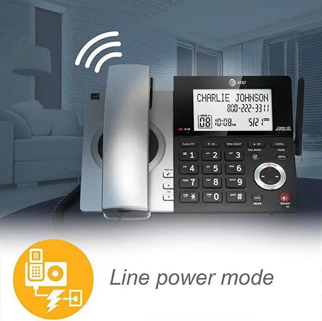 Alt view image 3 of 7 - CL84107 DECT 60 Expandable CordedCordless Phone with Smart Call Blocker BlackSilver with 1 Handset