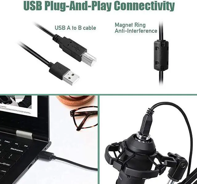 Alt view image 5 of 6 - USB Streaming Podcast PC Microphone  professional 192KHZ24Bit Studio Cardioid Condenser Mic Kit with sound card Boom Arm Shock Mount Pop Filter for Skype YouTuber Karaoke Gaming Recording