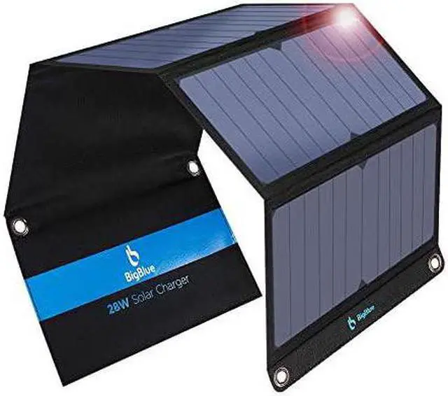 Main image of Upgraded 3 USB Ports 28W Solar Charger5V48A Max Foldable Portable Solar Phone Charger with SunPower Solar Panel Compatible with iPhone 11XsXS MaxXRX87 iPad Samsung Galaxy LG etc