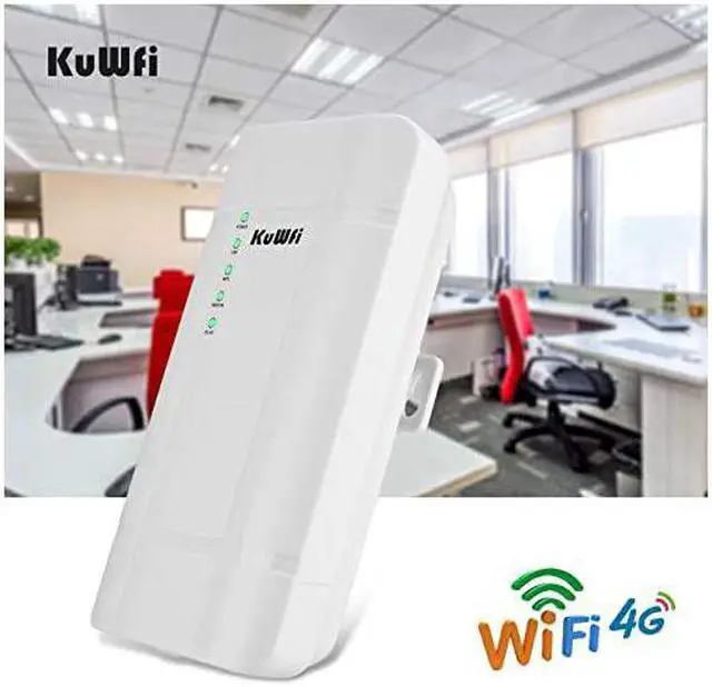 Alt view image 4 of 7 - 300Mbps Outdoor 4G LTE CPE WiFi Router with Sim Card Slot CAT4 SIM Routers with POE Adapter Work with IPcamera or Outside WiFi Coverage (US Version B2/B4/B5/B12/B13/B14/B66/B71)