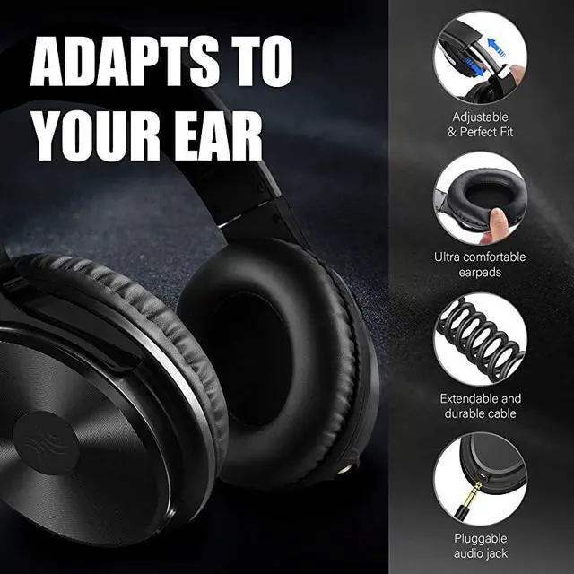 Alt view image 6 of 7 - Wired Headphones - Over Ear Headphones with Noise Isolation Dual Jack Professional Studio Monitor & Mixing Recording Headphones for Guitar Amp Drum Keyboard Podcast PC Computer