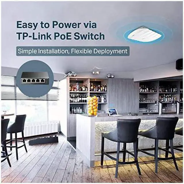 Alt view image 3 of 7 - Omada AC1350 Gigabit Ceiling Mount Wireless Access Point | Business Mesh WiFi Solution | MUMIMO Seamless Roaming | PoE Powered | SDN Cloud Access Omada app for Easy Management EAP225