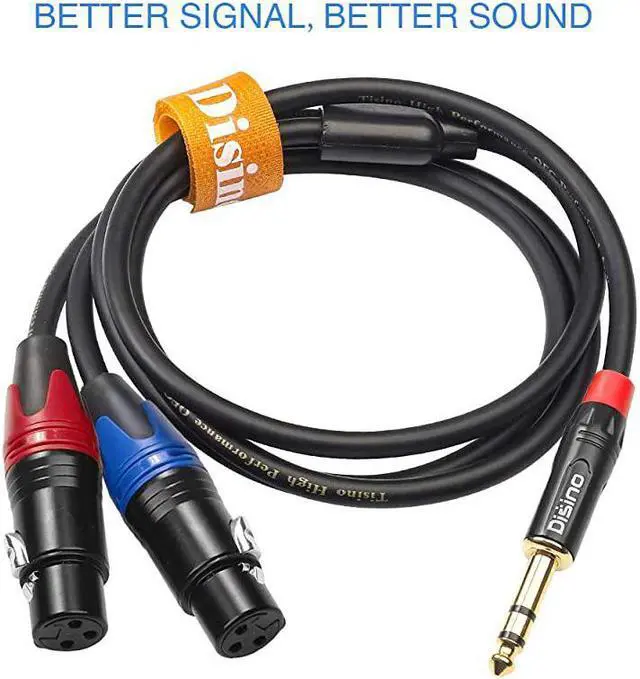 Alt view image 5 of 7 - Dual Female XLR to 14 inch635mm TRS Stereo Male Plug YSplitter Cable Unbalanced 2XLR Female to Quarter inch Adapter Patch Cord 66 Feet 2 Meters