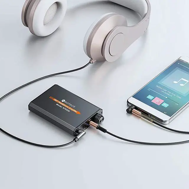 Alt view image 5 of 7 - 35mm Headphone Amplifier TwoStage Gain Switch Portable HiFi Headset Amplifier Aluminum Matte Surface