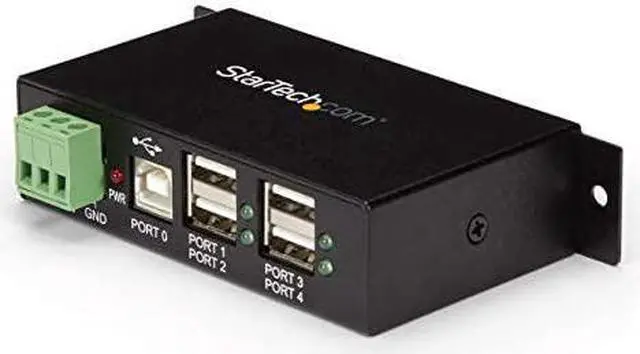 Main image of com 4Port Industrial USB 20 Hub with ESD Protection Mountable Multiport Hub ST4200USBMBlack