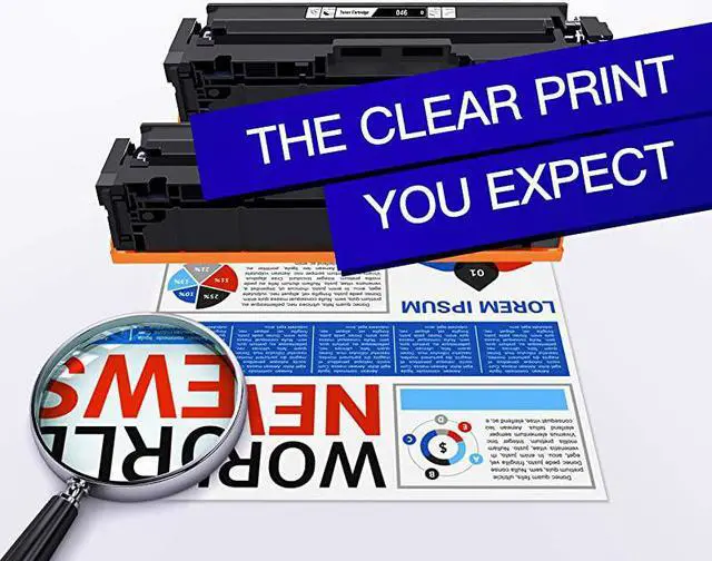 Alt view image 2 of 7 - Compatible Toner Cartridge Replacement for 046 046H CRG046 for Color ImageCLASS MF733Cdw MF731Cdw MF735Cdw LBP654Cdw Laser Printer Black Cyan Magenta Yellow