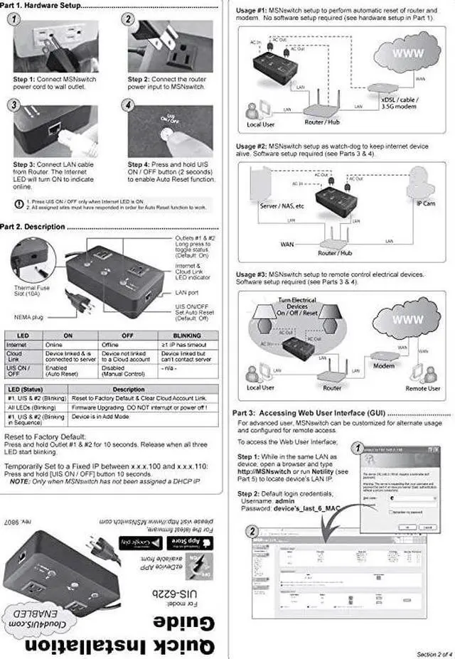 Alt view image 7 of 7 - Internet Enabled IP Remote Power Switch with Reboot Control via Smartphone App Cloud Service Web Browser Skype or Hangouts 2 Independent AC Power Outlets Model 622B