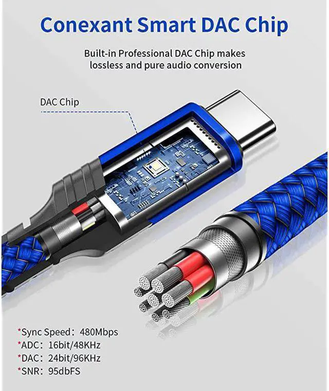 Alt view image 3 of 7 - USB Type C to 35mm Female Headphone Jack Adapter  USB C to Aux Audio Dongle Cable Cord Compatible with Pixel 4 3 2 XL Samsung Galaxy S20 Ultra Z Flip S20+ Note 10 S10 S9 Plus iPad ProBlue