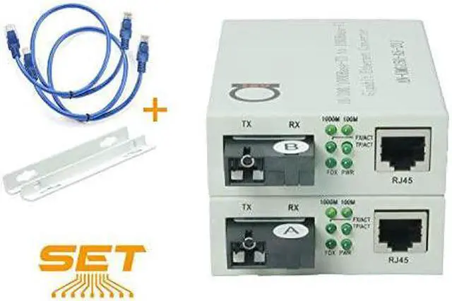Main image of Mode SC WDM Fiber BiDi Gigabit Media Converter Builtin Fiber Module 20km 1242 Miles to UTP Cat5e Cat6 10 100 1000 RJ45 Auto Sensing Gigabit or Fast Ethernet Speed 1 Pair