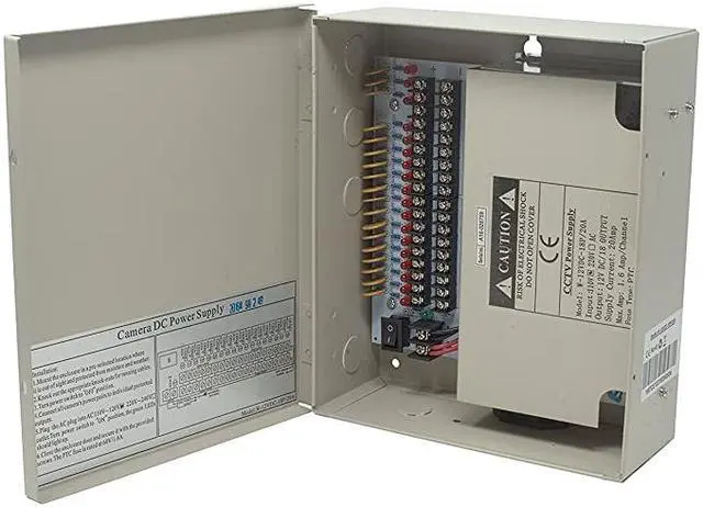 Main image of 18 Channel 20 Amps 12V DC CCTV CCTV Distributed Camera Power Supply Box