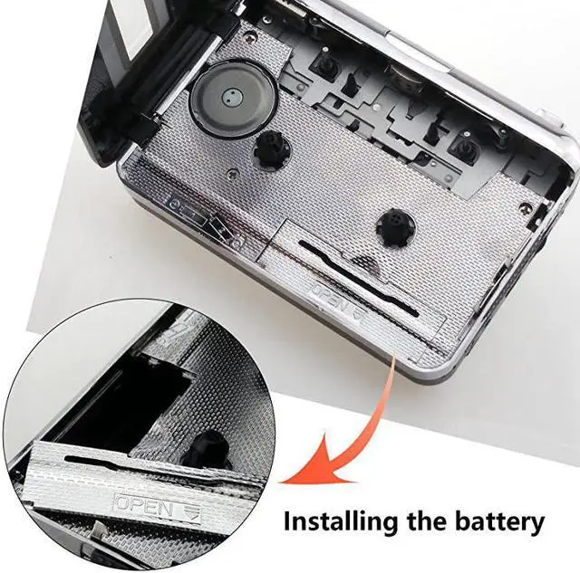 Alt view image 5 of 7 - Cassette Player Portable Tape Player Captures MP3 Audio Music via USB Compatible with Laptops and Personal Computers Convert Walkman Tape Cassettes to iPod Format Silver