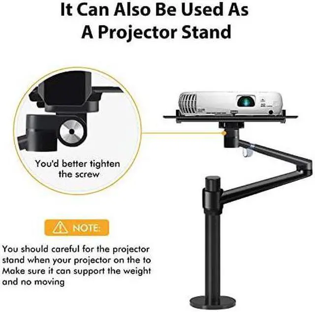 Alt view image 5 of 7 - LaptopNotebookProjector Mount Stand Height Adjustable Single Arm Mount Support 1217 inch LaptopNotebookTablet Free Removable VESA 75X75 and 100X100 for Monitor 1732 inch