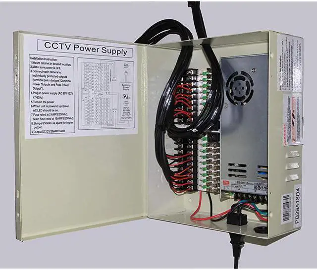 Alt view image 3 of 5 - 18 Output 29 Amp 12V DC CCTV Distributed Power Supply Box for Security Camera
