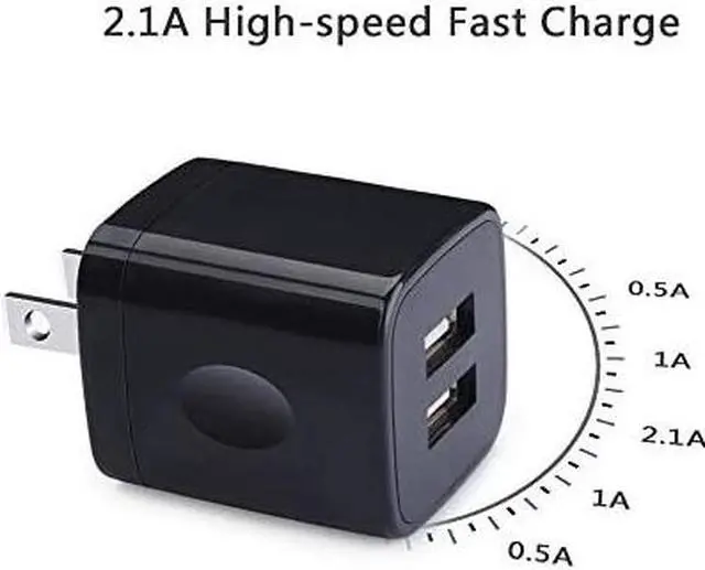 Alt view image 5 of 7 - Phone Charger Box  5 Pack 21A Universal USB Wall Charger Plug Cube Power Adapter Replacement for iPhone iPad Samsung Galaxy S10S9Note 9 LG Pixel Moto Google HTC