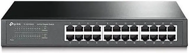 Main image of 24 Port Gigabit Ethernet Switch | Desktop/ Rackmount | Limited Lifetime Protection | Plug & Play | Shielded Ports | Sturdy Metal | Fanless Quiet | Traffic Optimization | Unmanaged (TL-SG1024S)