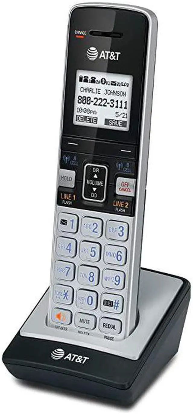 Alt view image 2 of 5 - TL86003 Accessory Cordless Handset SilverBlack | Requires TL86103 to Operate