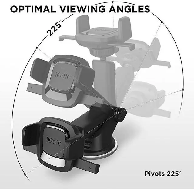 Alt view image 3 of 6 - Easy One Touch Mini Dash Windshield Car Mount Phone Holder || iPhone Xs Max R 8 Plus 7 Samsung Galaxy S10 E S9 S8 Plus Edge Note 9 Other Smartphones