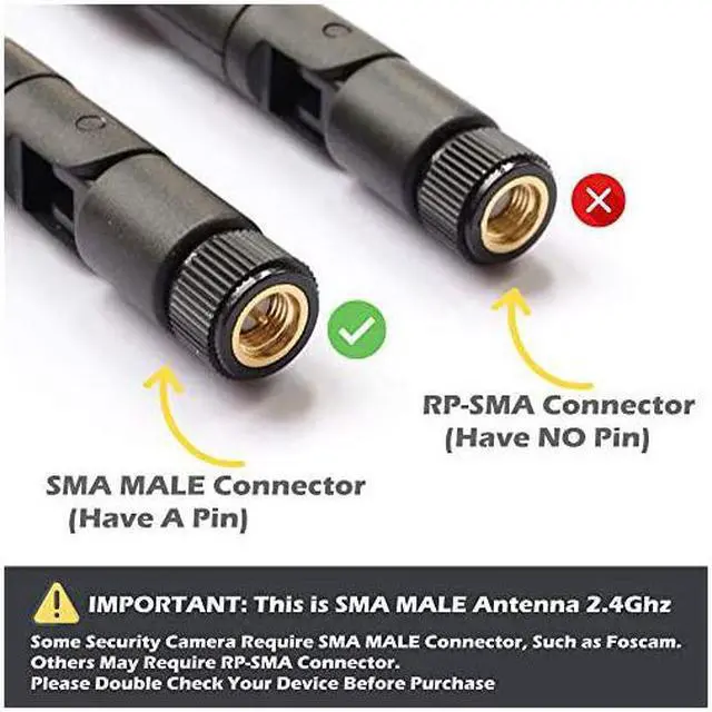 Alt view image 2 of 4 - 9dBi WiFi Antenna with SMA Male SMA Plug Connector Compatible W Anran Haloview IP Camera amp Other Wireless Security Camera Antenna 2 4Ghz Wireless Networking Device SMA Plug 1Pack