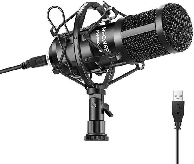 Podcast Microphone Professional 192Khz/24Bit USB Condenser Cardioid PC Mic,  Reco