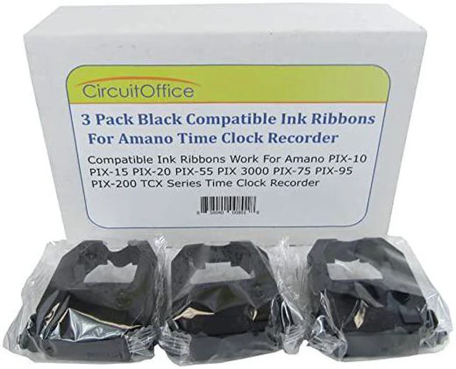 Amano Time Clock Ribbon 6 Pack S For PIX-55, PIX3000, PIX 10, PIX 21 ...