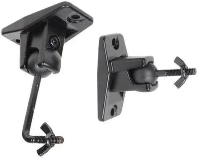 Main image of Speaker Wall Ceiling Mount Bracket One Pair for Universal Satellite, fits Keyhole and Thread Hole with 1/4 20 Threads, 4mm and 5mm Black 1ST