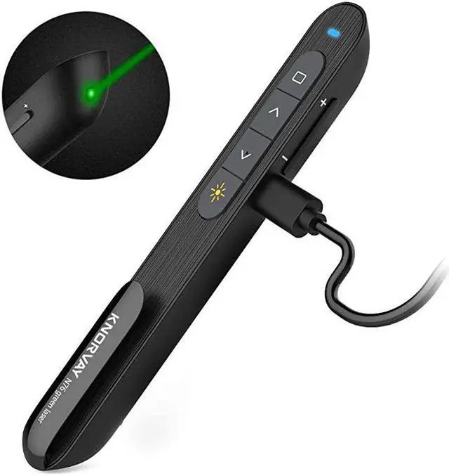 Main image of 330FT  N76 Green Presentation Remote Rechargeable Wireless Presenter Remote with Green Light Presentation Pointer Slide Advancer Support HyperlinkVolumeKeyCustomized